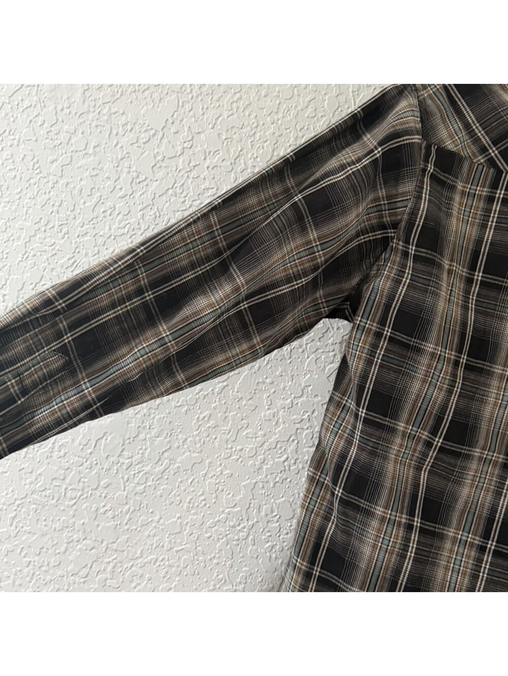 Wrangler Western Snap Shirt Men’s Medium Plaid Pearl Snap Long Sleeve Cowboy - Picture 6 of 7